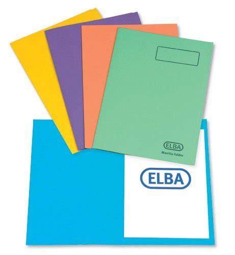 Elba Bright Square Cut Folder Foolscap Assorted Pack Hunt