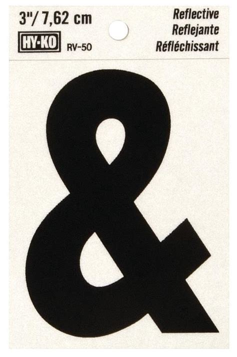 Hy Ko Products SYMBOL AMPERSAND 3IN BLK SLV B R Industrial Supply