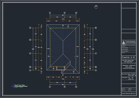 V 33 Blueprint One Story House Plans Modern Bungalow Floor Plan Etsy