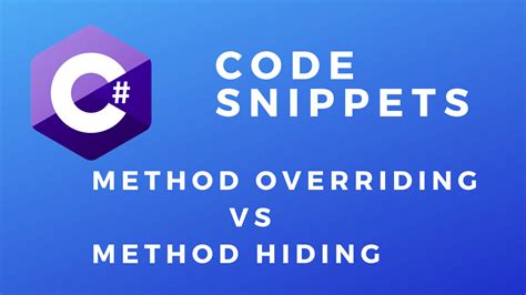 C Method Hiding Vs Overriding Method Override Tutorial