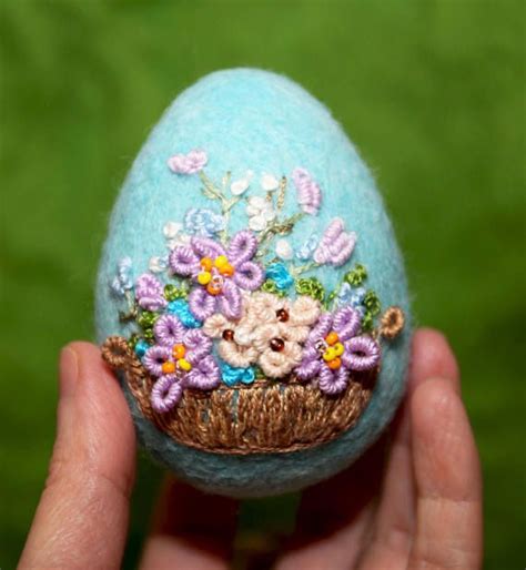 Needle Felted Egg Easter Decoration Easter Ornament Handmade Etsy