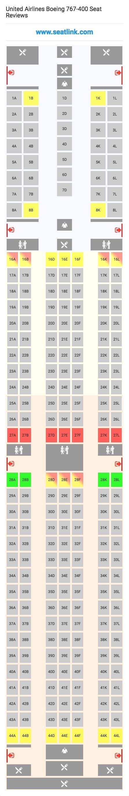 4 Images United Airlines Seat Map 767 400 And Description - Alqu Blog