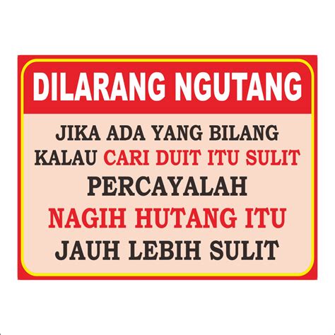 Jual STIKER DILARANG NGUTANG VERSI KALEM Shopee Indonesia