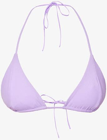 Vdm The Label Vdm The Abel Womens Ilac Rib Matte Ilac Marley Reversible Triangle Bikini Top
