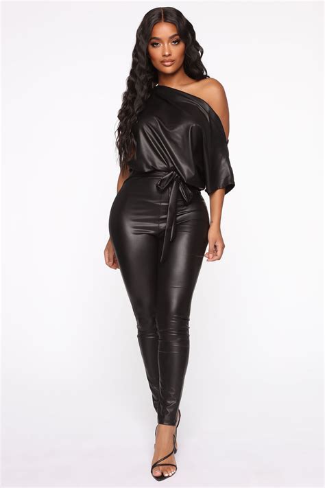 Want You Back Pu Jumpsuit Black Fashion Nova Jumpsuits Fashion Nova