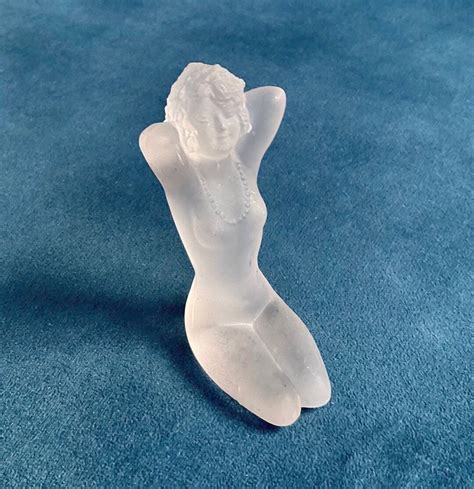Art Deco Frosted Glass Figurine Of A Naked Lady Sculpture Of Etsy