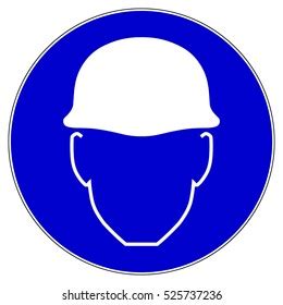 Protective Safety Helmet Must Be Worn Stock Vector Royalty Free