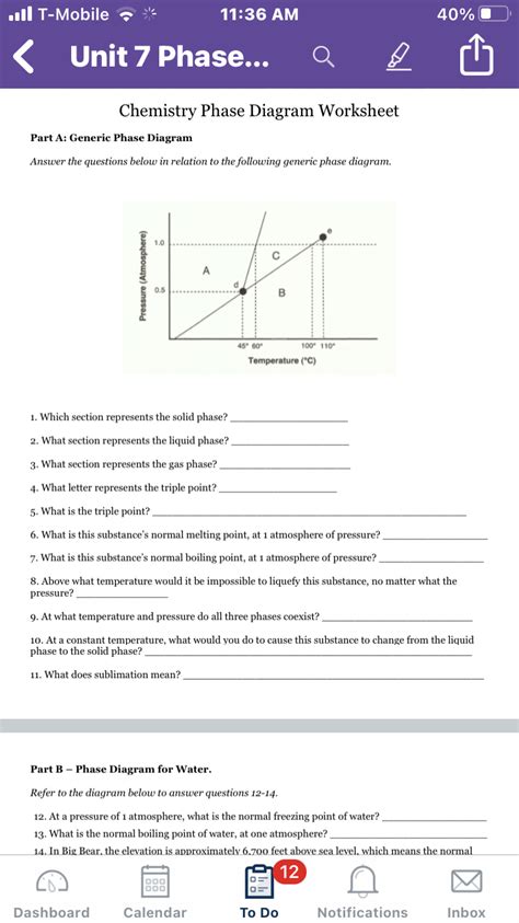 Solved Phase Diagram Worksheet A What Is The Normal Worksheets Library