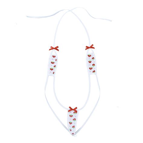 Womens Lingerie Set Cute Strawberry Anime Cosplay Micro Bikini Bra G String Swim EBay