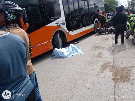 Muere Mototaxista Al Ser Arrollado Por Bus De Transcaribe En La