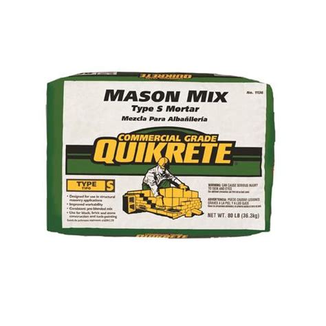 QUIKRETE 80-lb Gray Type-S Mortar Mix in the Mortar Mix department at Lowes.com