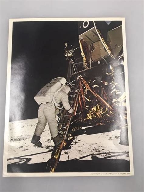 Apollo Photograph Of Aldrin Climbs Down