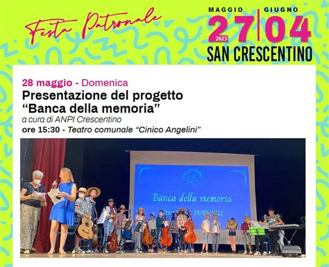 Banca Della Memoria 2023 Presentazione Del Progetto Sito Del Comune Di Crescentino