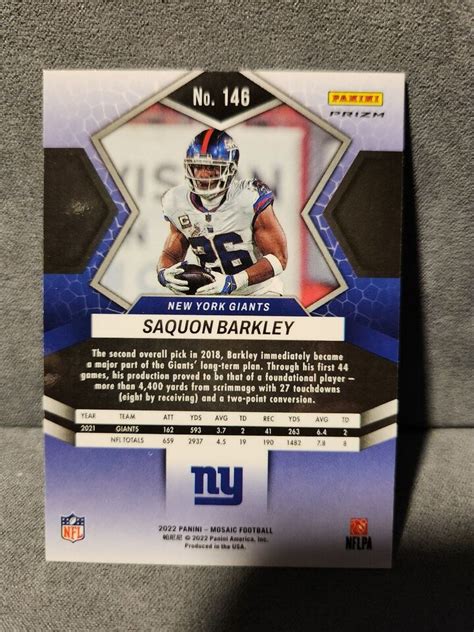 Saquon Barkley Mosaic Football Green Mosaic Prizm New York