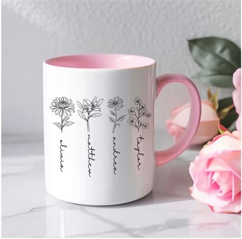 Custom Birth Month Birth Flower Mug Plant Mom Mug Mothers Day T