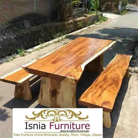 Set Kursi Meja Makan Kayu Meh Solid Trembesi Kursi Makan Trembesi