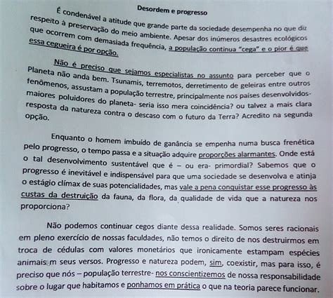 Artigo De Opini O Sobre O Meio Ambiente