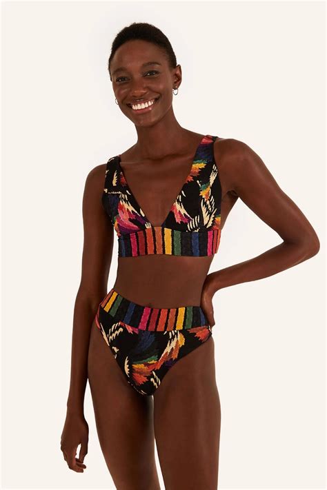 Eco Vintage Retro Ii Color Bar Recycled High Waisted Bikini Best Seller 2xl Artofit