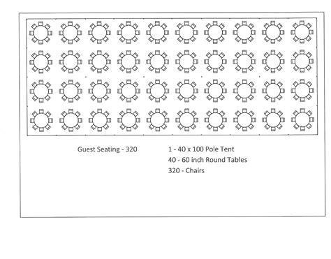 40 x 100 Pole Tent Seating Arrangement