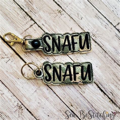 Snafu Keyfobs Snap Tab Eyelet Keyfob Embroidery Design Digital File