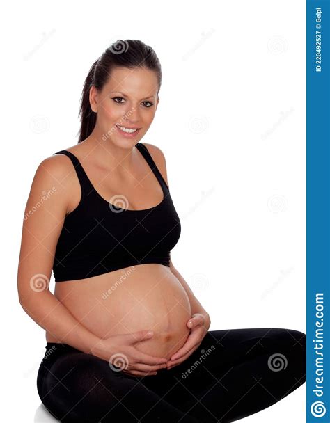 Belle Femme Enceinte Assise Par Terre Image Stock Image Du Humain Anticipation 220492527