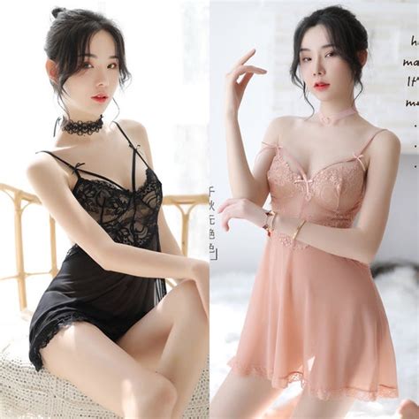 Jual CU8295 Sexy Lingerie Babydoll Lace Transparant Baju Tidur Wanita