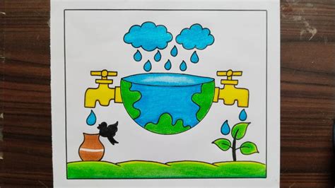 World Water Day Poster Drawing Save Water Save Life Drawing Save