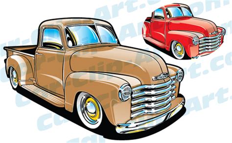 1953 Chevy Truck Vector Clip Art — Car Clip