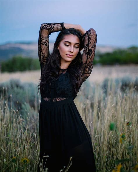 Black Lace Dress Photoshoot Tall Grass Field Dark Beauty Dark Beauty