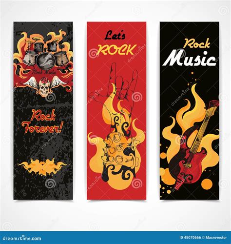 Rock music banners set stock vector. Illustration of album - 45070666