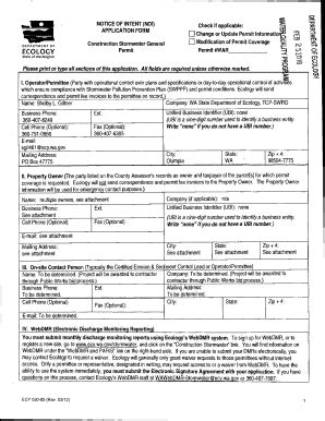 Fillable Online Fortress Wa El Change Or Update Permit Information N