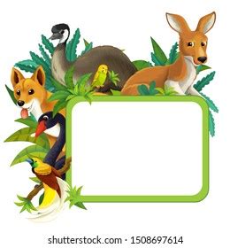 Cartoon Scene Nature Frame Animals Illustration Stock Illustration 1508697614 | Shutterstock