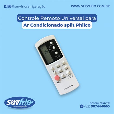 Controle Remoto Para Ar Condicionado Split Philco Ph F Servfrio