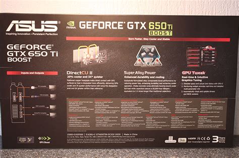 ASUS GTX 650 Ti Boost Direct CU II OC 2 GB Review Packaging