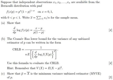 Solved Suppose That Independent Observations X1 X2 Xn Are Chegg