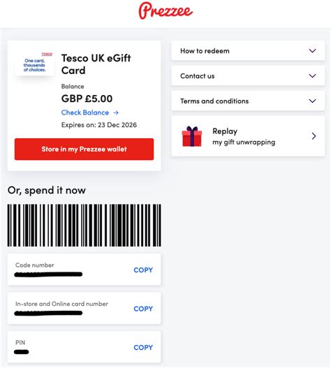 How To Redeem Your Tesco Et Card Prezzee Uk