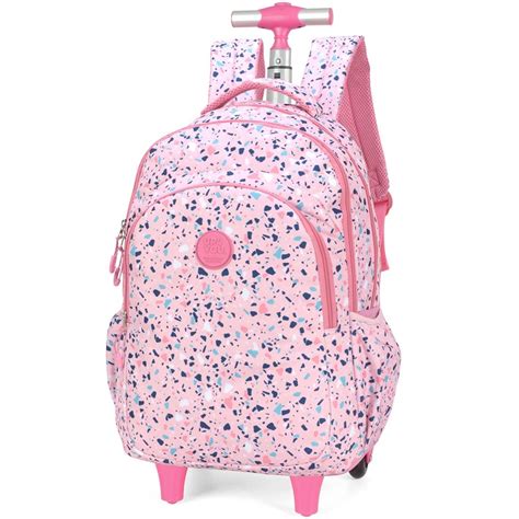 Mochila de Rodinhas Alça UP4YOU Porta Laptop Rosa Luxcel Submarino