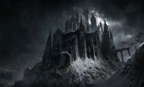 dark fantasy, fantasy art, castle, building, artwork HD Wallpaper