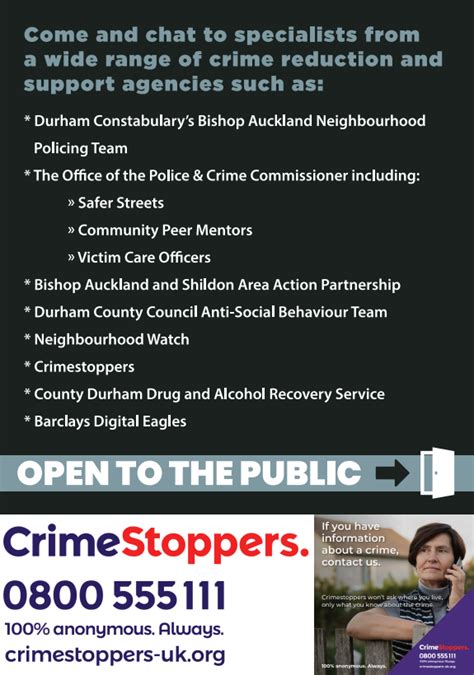 Community Crime Prevention Evening 3rd May 2023 Bishop Auckland Town