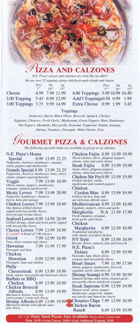 New England Pizza | Fall River Menus