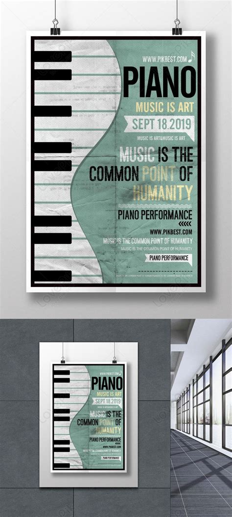 Vintage piano music poster design template image_picture free download ...