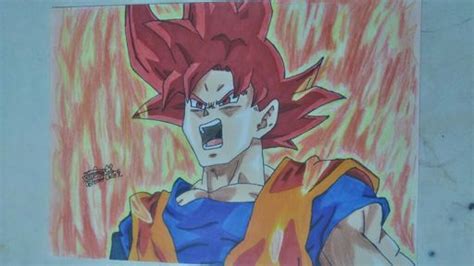 Dibujando A Goku Ssj Dios How To Draw Goku Ssj God Dibujarte Amino