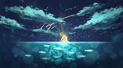 The communication between the girls in the ice lake illustration image ...