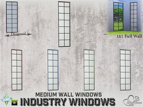 The Sims Resource Industry Windows Medium Wall 1x1 Full