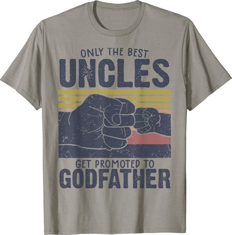 Mens funny uncle shirts funny Promoted To Godfather Gifts tee T-Shirt: Amazon.co.uk: Clothing