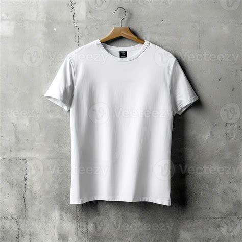 Illustration of a white plain t-shirt mockup, AI Generated 26356230 ...