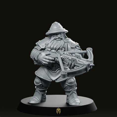 Dwarf Crossbow 1 Miniature Fantasy By Dungeondog We Print Miniatures