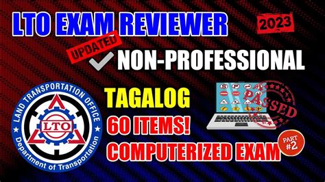 Non Professional Part Exam Reviewer Tagalog Reviewer Lto