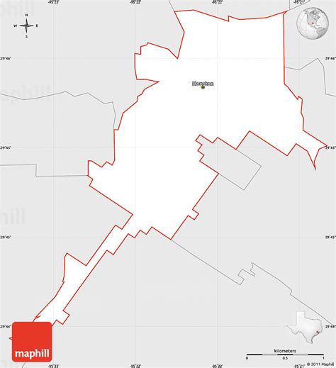 Silver Style Simple Map Of Zip Code 77002