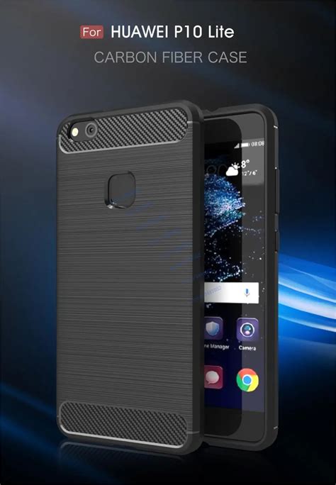 TPU Cases for Huawei P10 Lite WAS LX2J Carbon Fiber Cover for Huawei P ...